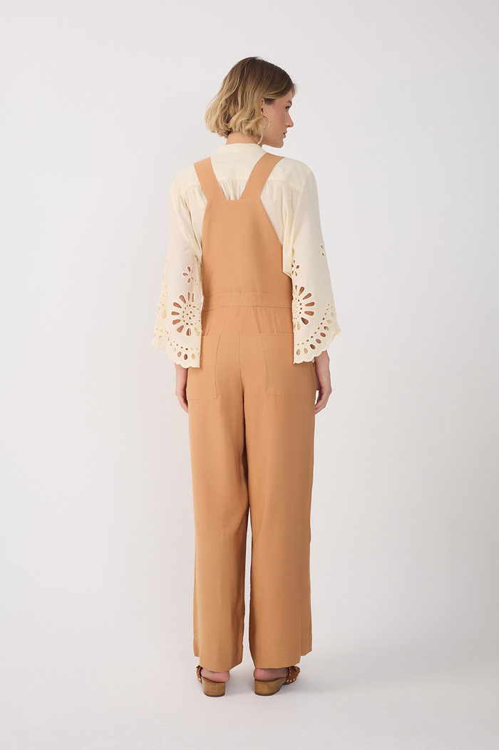 Beige Buckled Ties Pockets Jumpsuit_6