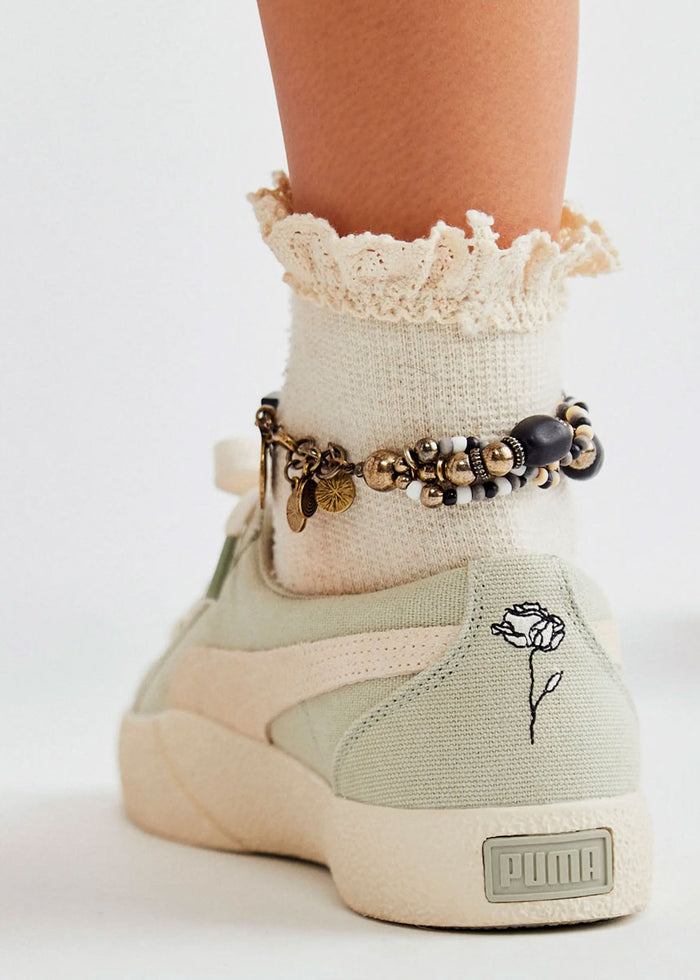 Beloved Waffle Knit Ankle Sock - Ivory