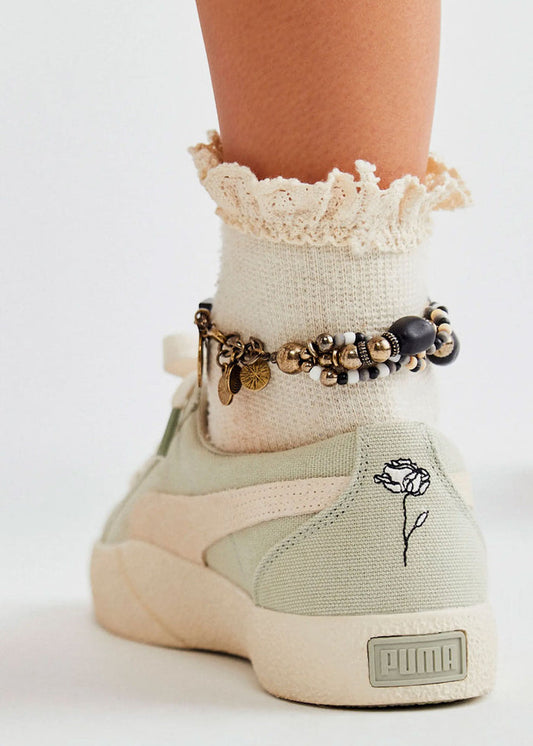 Beloved Waffle Knit Ankle Sock - Ivory