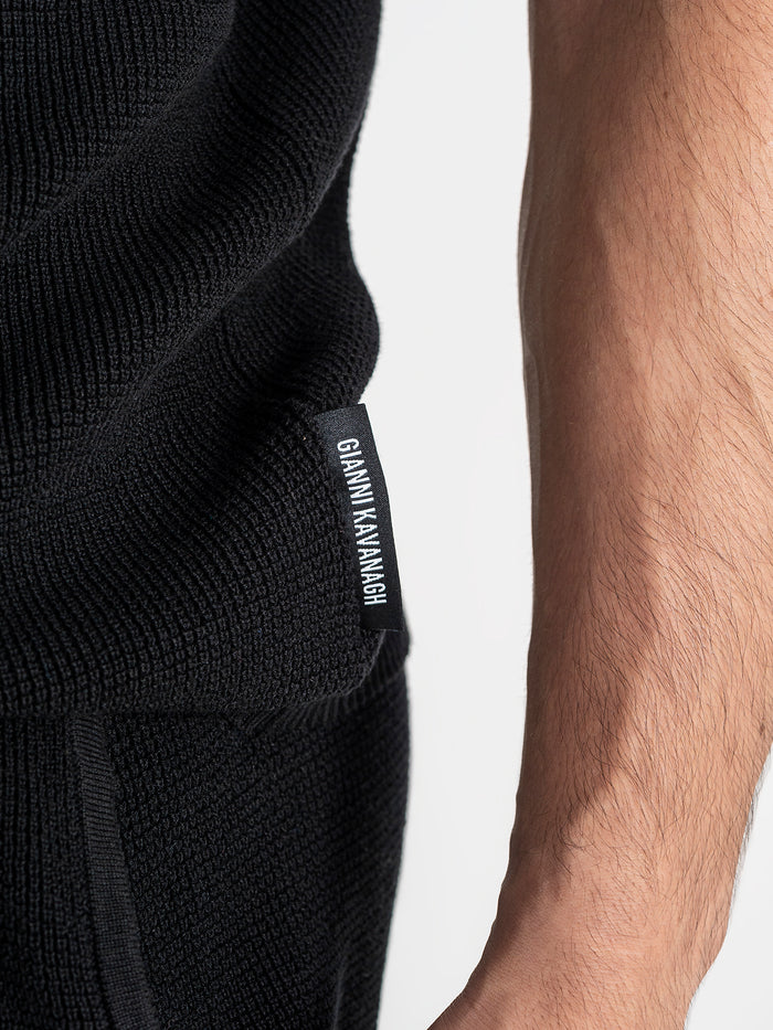 t-shirts / Black Retro Vibes Knit Tee