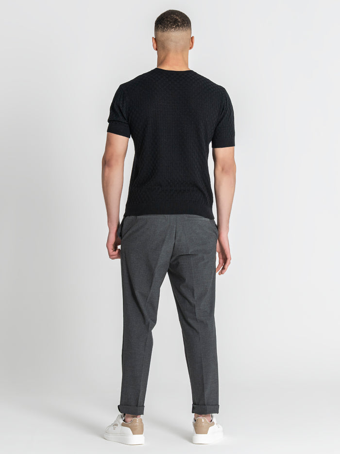 t-shirts / Black Squared Knit Tee