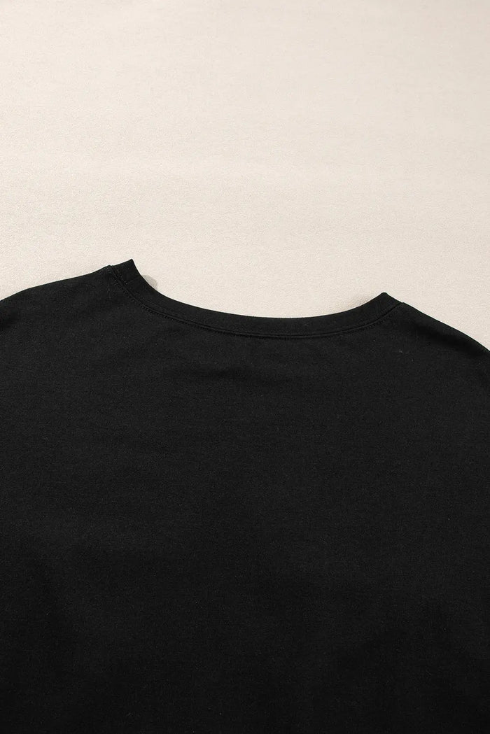 Shop Black Studded Star Graphic Oversized Long Sleeve Top at eAura