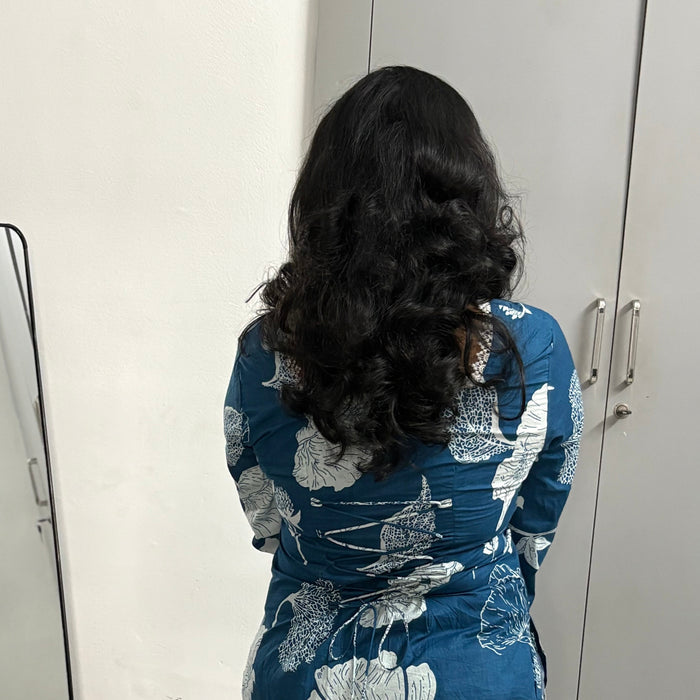 Blue Lace Corset back kurti