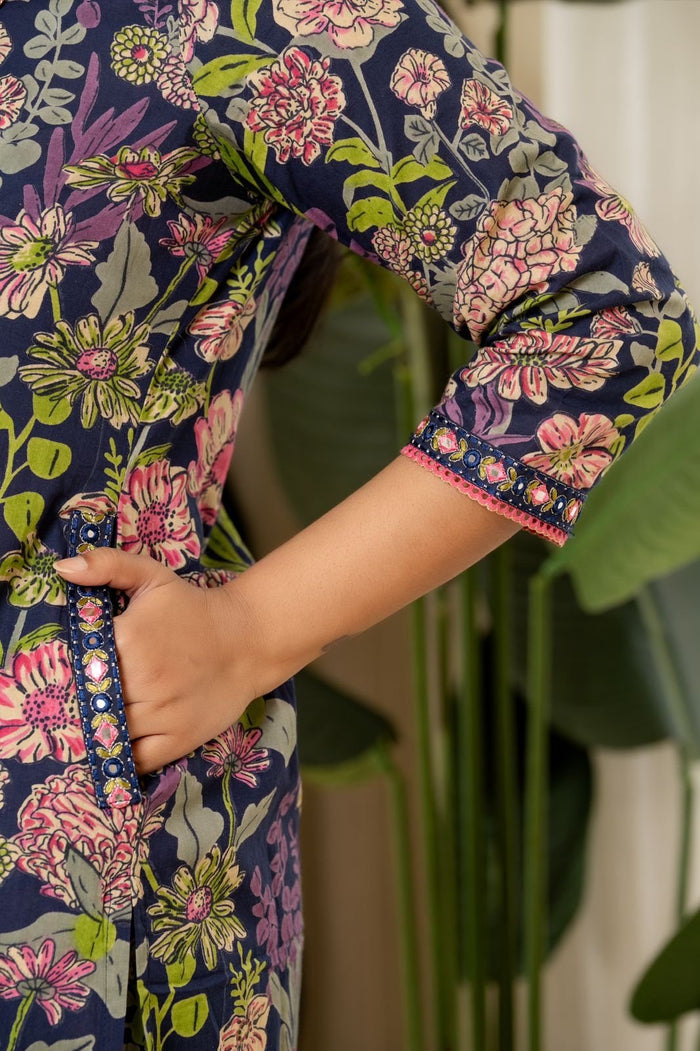 Blue Multi Floral Cotton Set