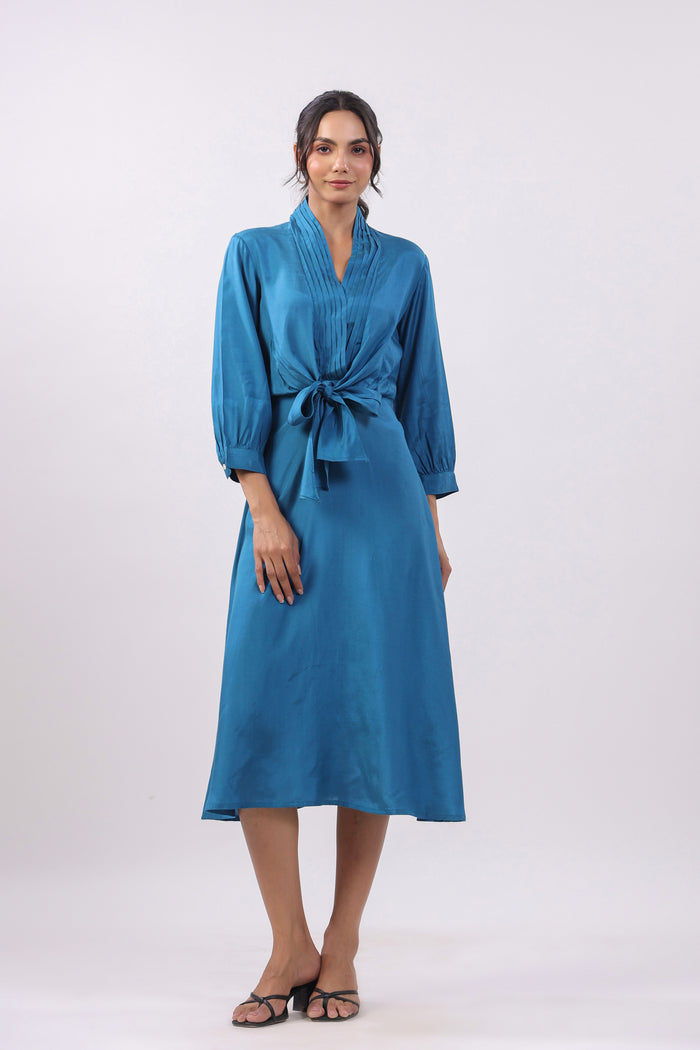 Blue Whisper Russian Silk Dress