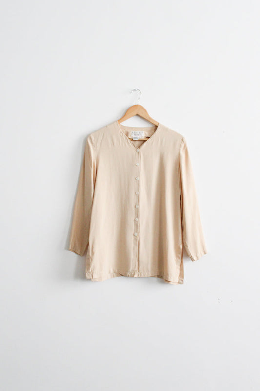 bone silk button up