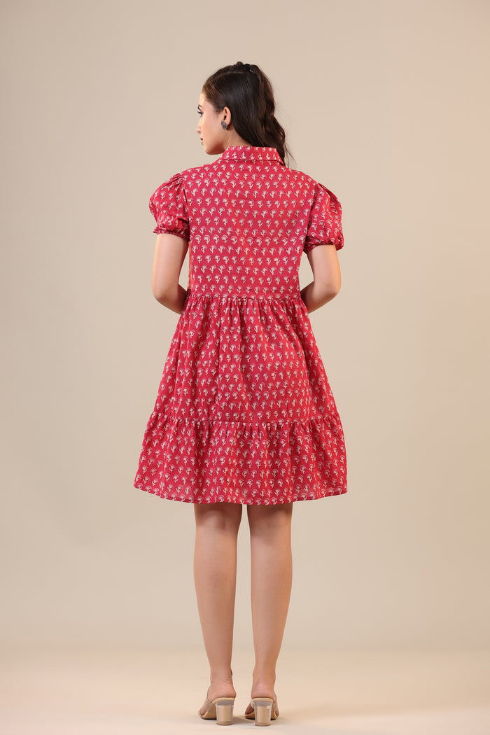 Booti on Pink Collared Cotton T-shirt dress