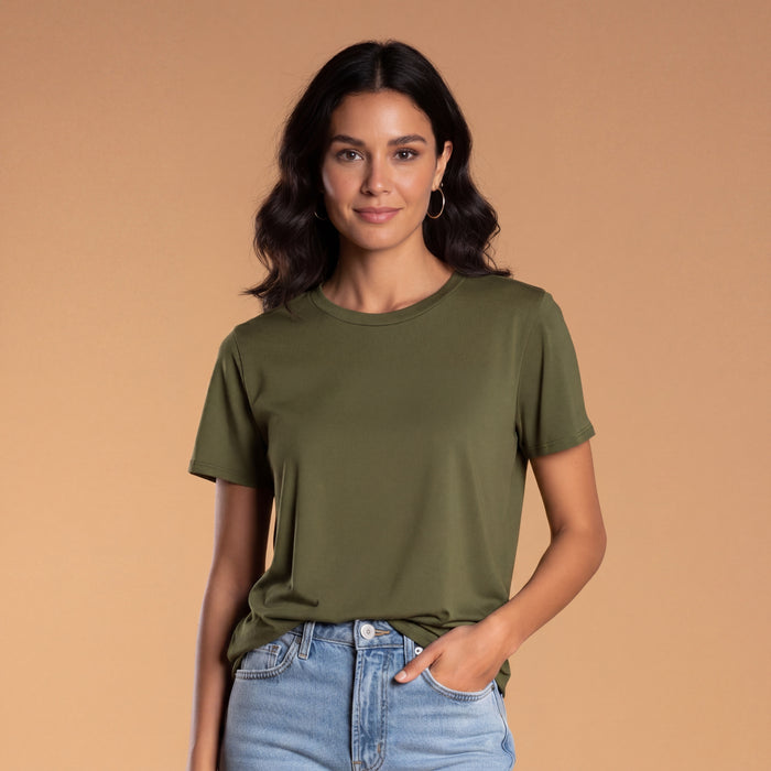 Brigitte Brianna Crew Neck Tee - SexyModest Boutique