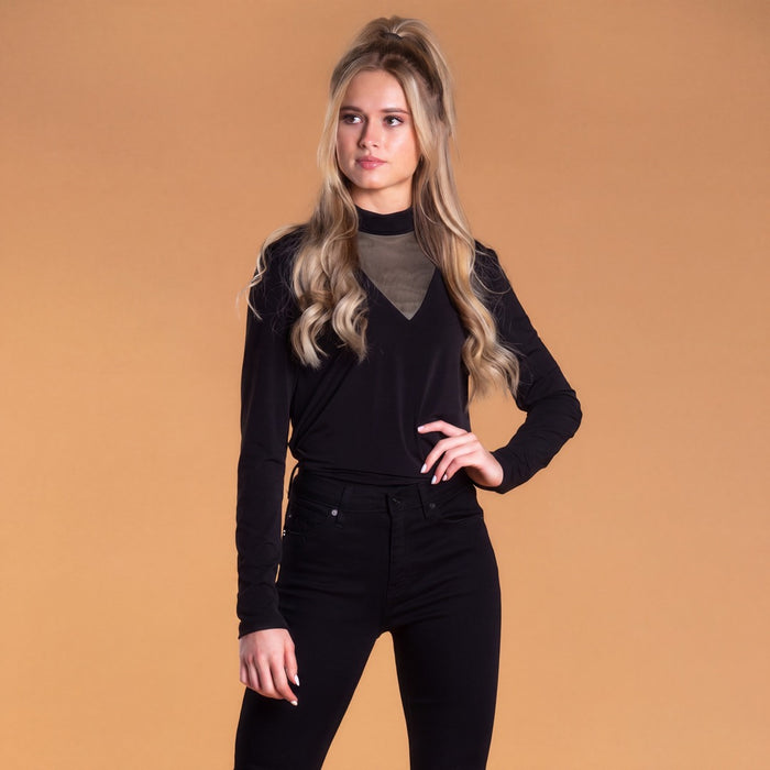 Brigitte Brianna Mesh Turtleneck