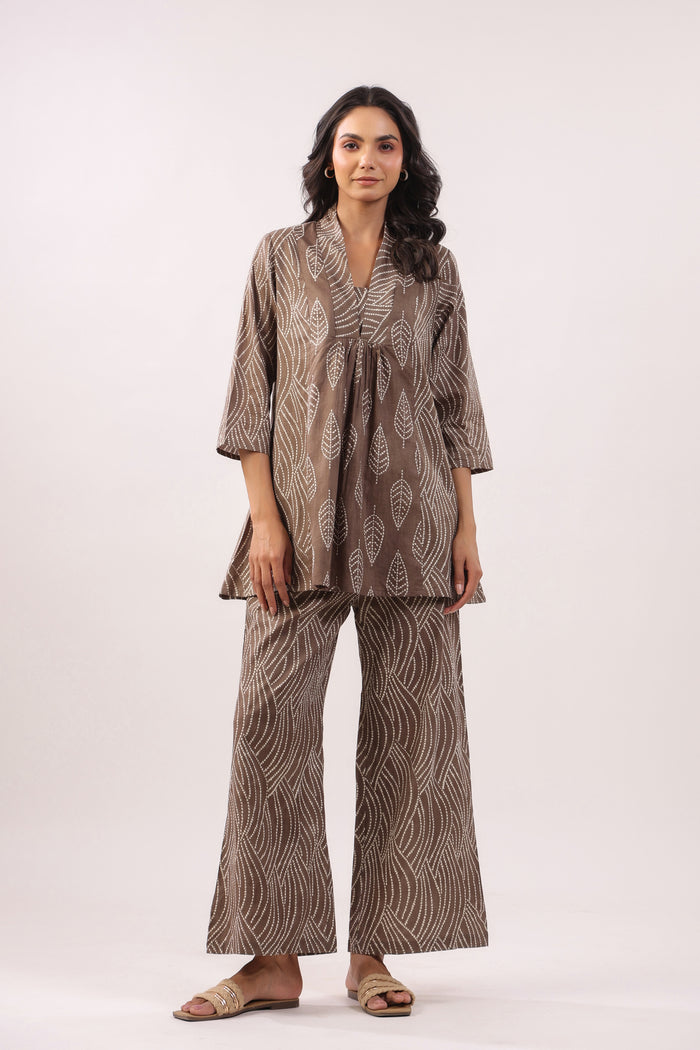Brown Whisper Cotton Co-ord Set