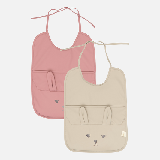 Bunny Bib - Ash Rose - Set of 2