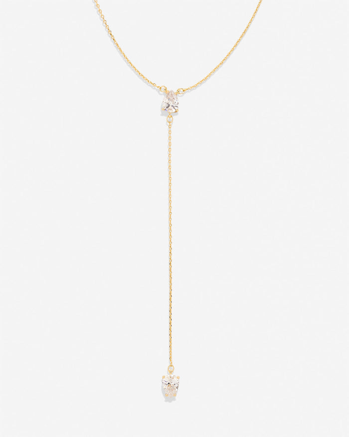 By My Side Pear Cut Lariat Necklace