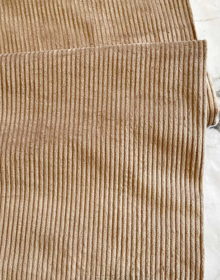 Not specified Corduroy Brown / Plain Camel 4.5 Wale Jumbo Cotton Corduroy Fabric 12265