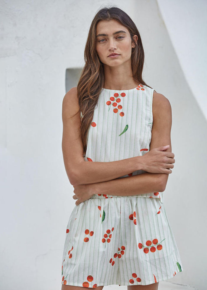 Caprese Top - Off White Green