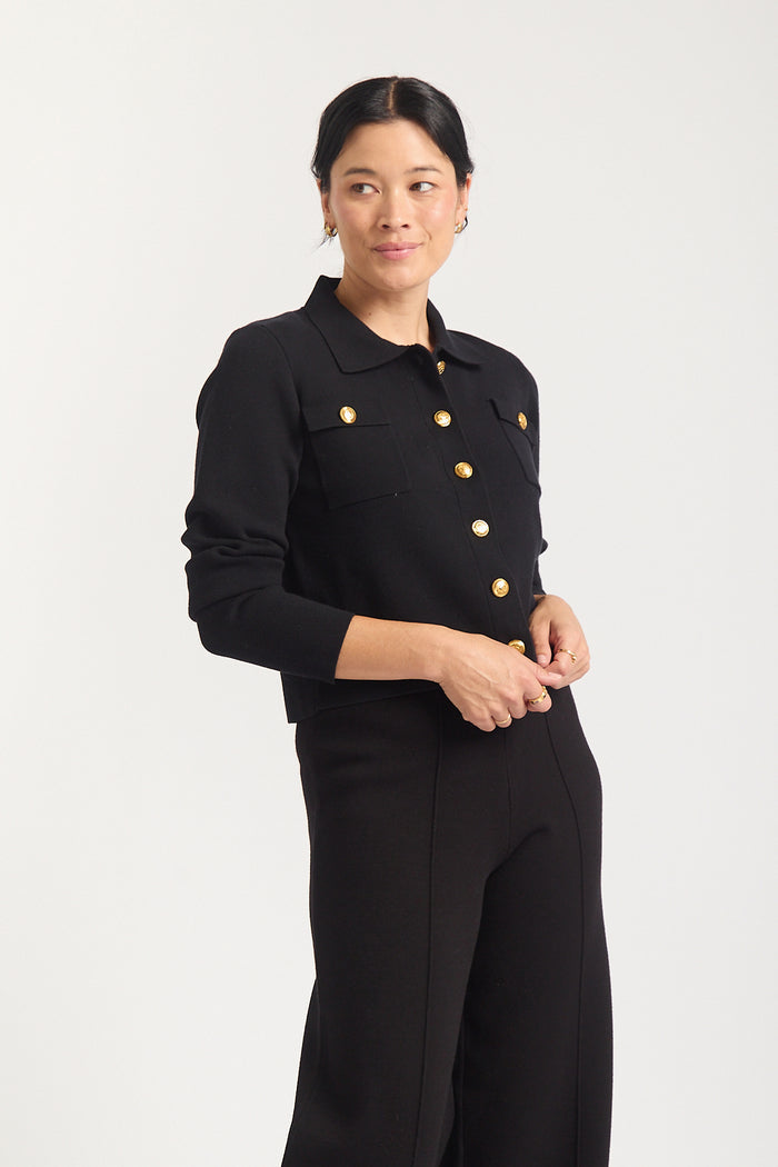 Carter Crepe Jacket Mini In Black