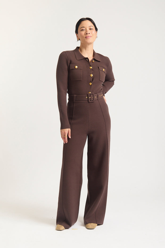 Carter Crepe Jacket Mini In Chocolate