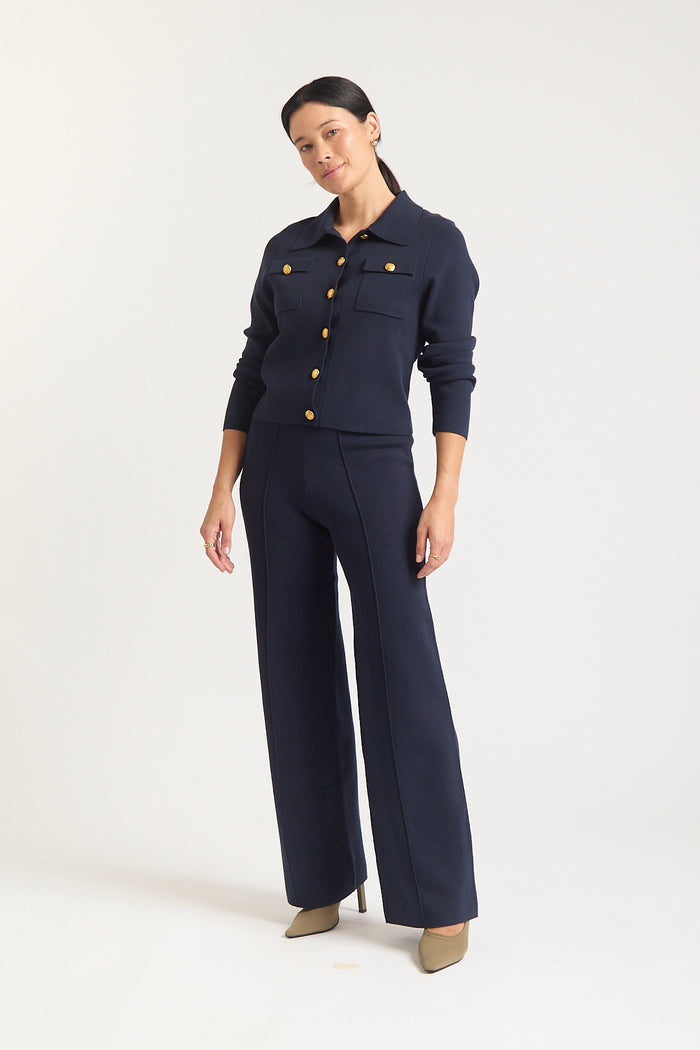 Carter Crepe Jacket Mini In Navy