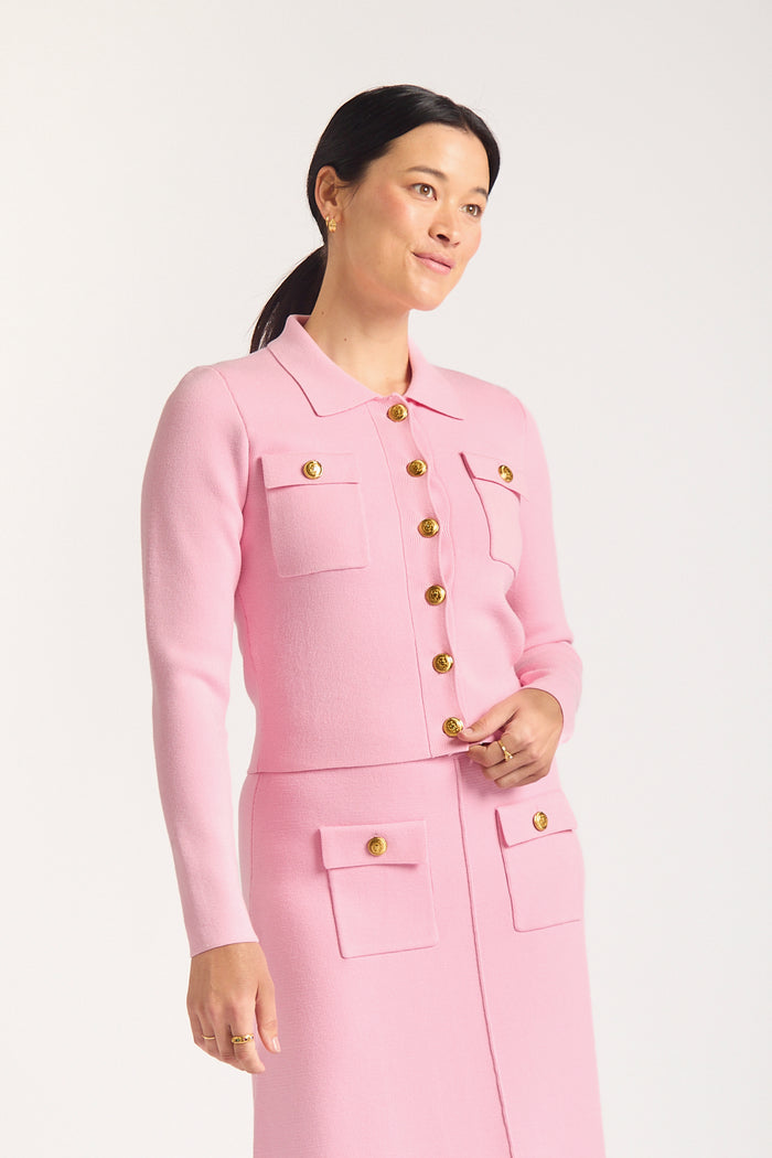 Carter Crepe Jacket Mini In Pink