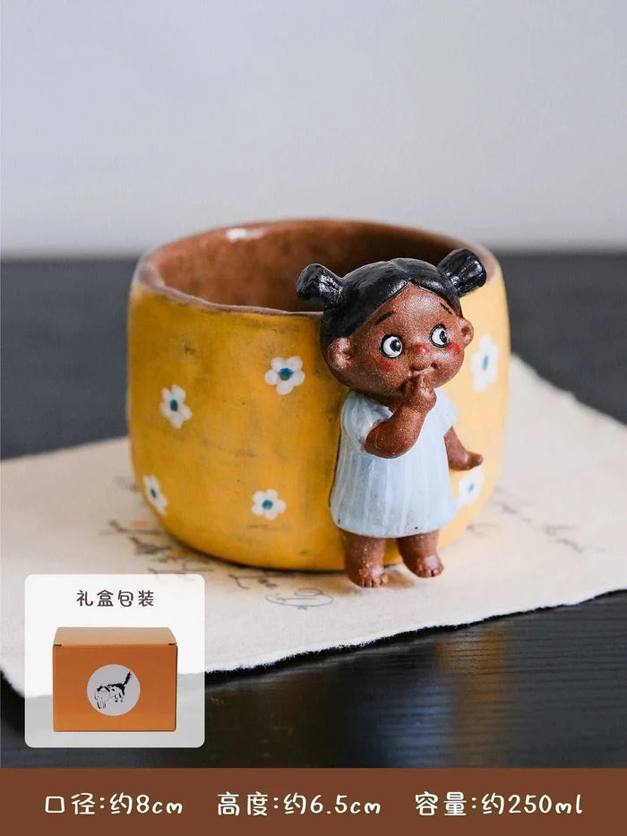 Little girl with double ponytails