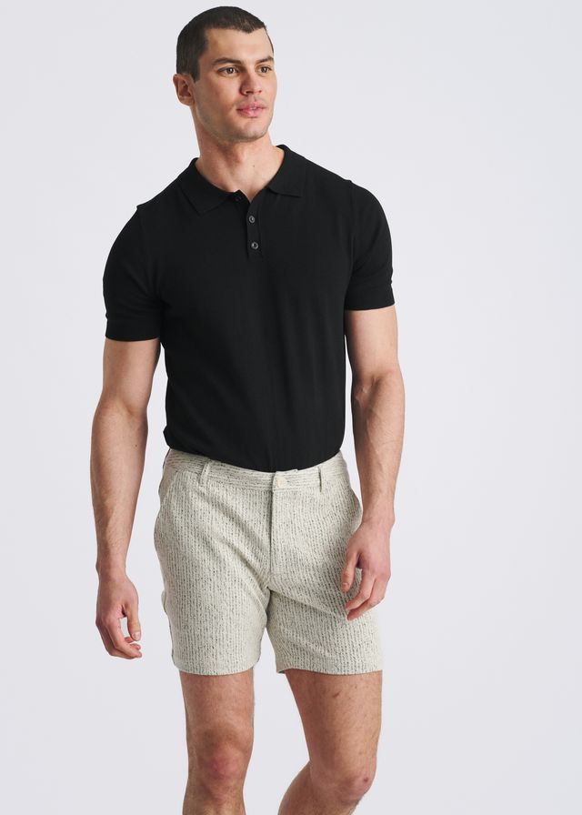 CHALK STRIPE JACQUARD STRETCH KNIT CHINO SHORTS