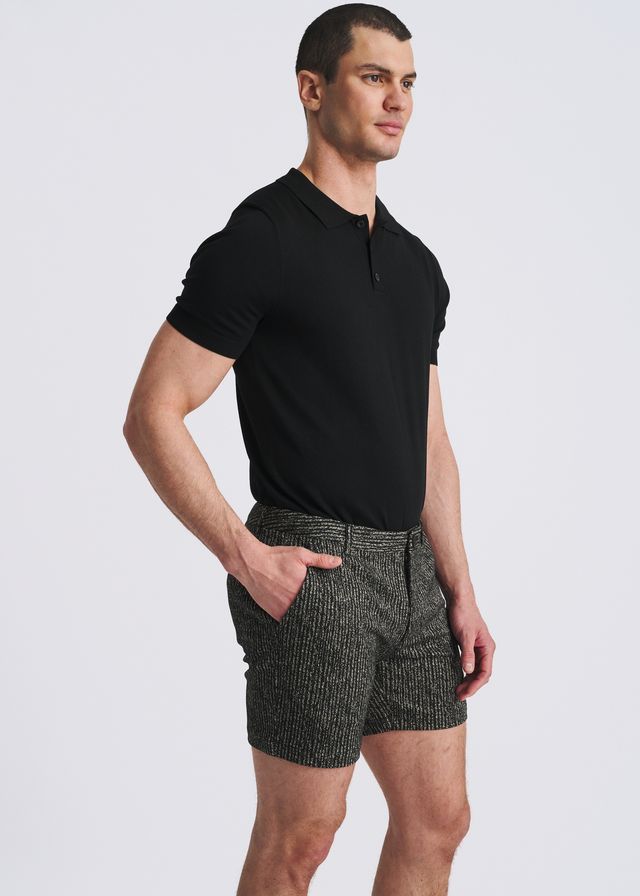 CHALK STRIPE JACQUARD STRETCH KNIT CHINO SHORTS