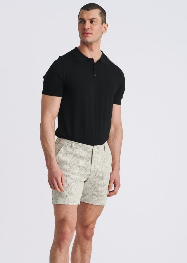 CHALK STRIPE JACQUARD STRETCH KNIT CHINO SHORTS