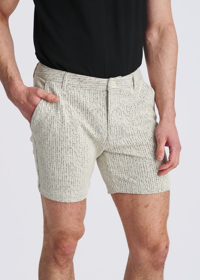 CHALK STRIPE JACQUARD STRETCH KNIT CHINO SHORTS
