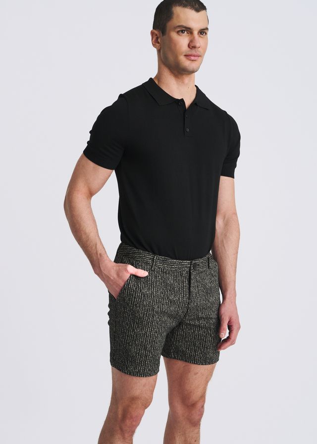 CHALK STRIPE JACQUARD STRETCH KNIT CHINO SHORTS