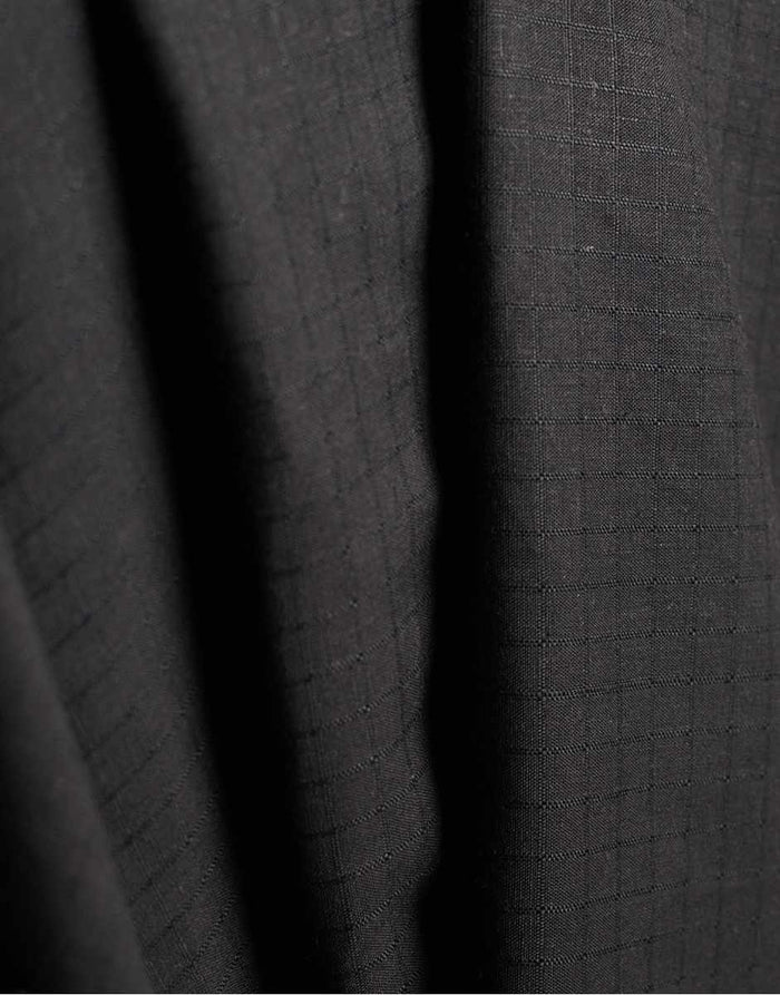 Charcoal Grey Little Tile Viscose Linen Fabric, Atelier Brunette