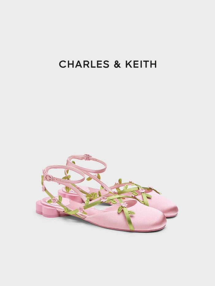 CHARLES &KEITH 26 Spring  Flower Flat Sandals.
