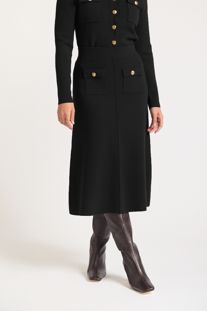 Chelsea Crepe Skirt In Black