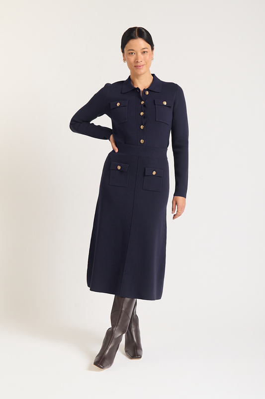 Chelsea Crepe Skirt In Navy