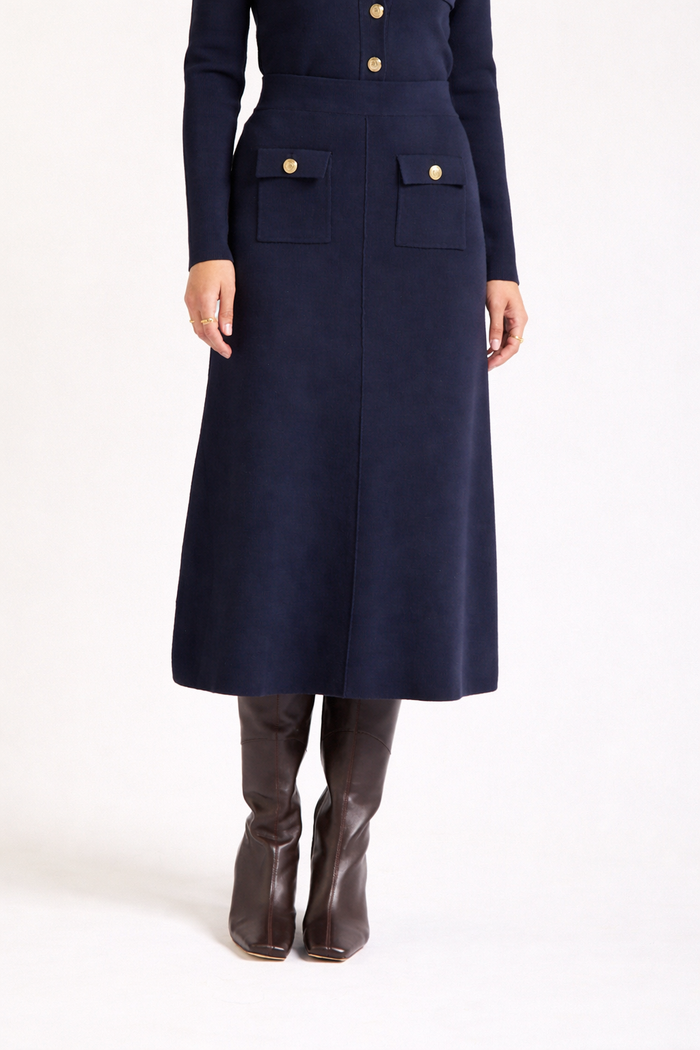 Chelsea Crepe Skirt In Navy