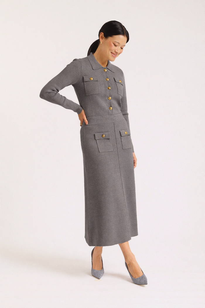 Chelsea Crepe Skirt In Shadow