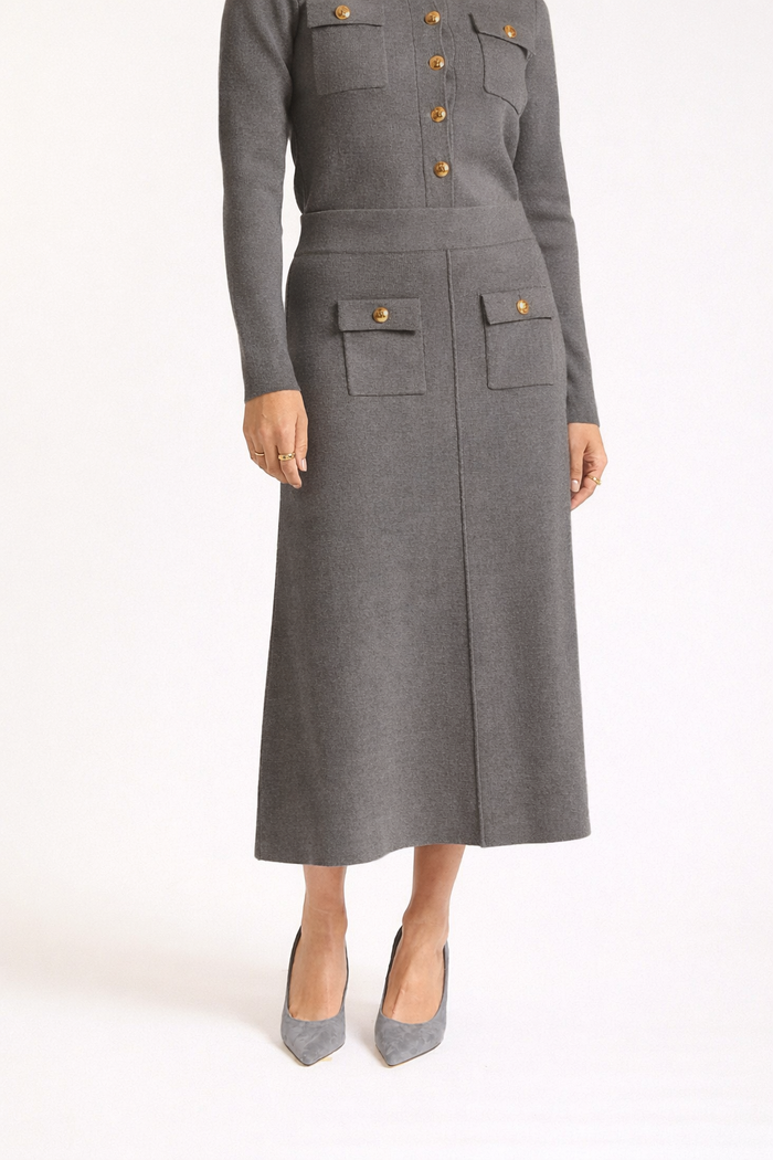 Chelsea Crepe Skirt In Shadow