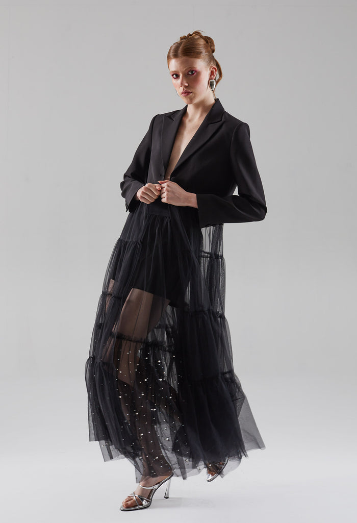 Chiffon Luxe Maxi Jacket