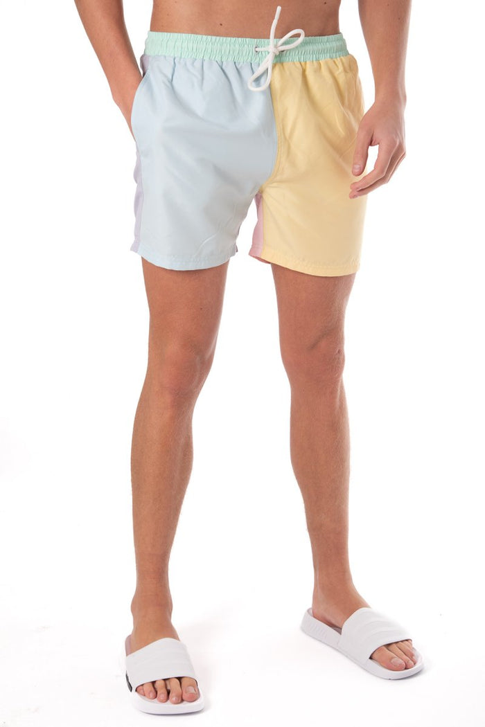 Colour Block Peached Swim Short