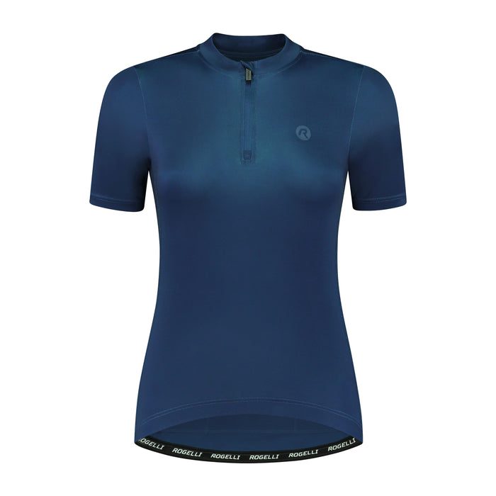 Rogelli Core fietsshirt dames blauw korte mouw voorkant.