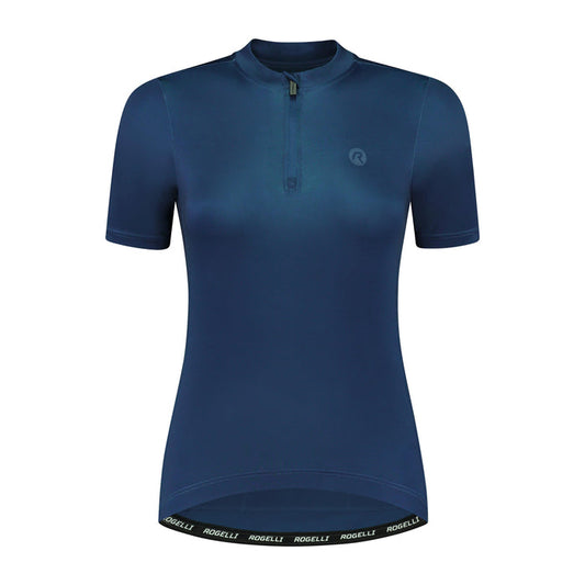 Rogelli Core fietsshirt dames blauw korte mouw voorkant.