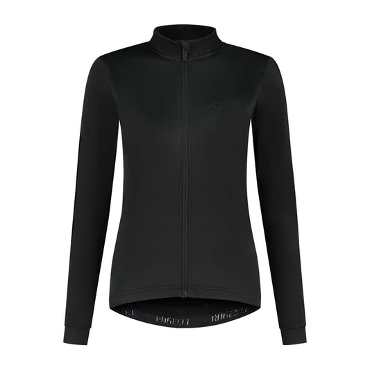 Rogelli Core fietsshirt dames zwart lange mouw voorkant.