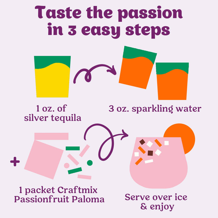 Craftmix - Passionfruit Paloma Cocktail Mixer - 6 Servings Multipack