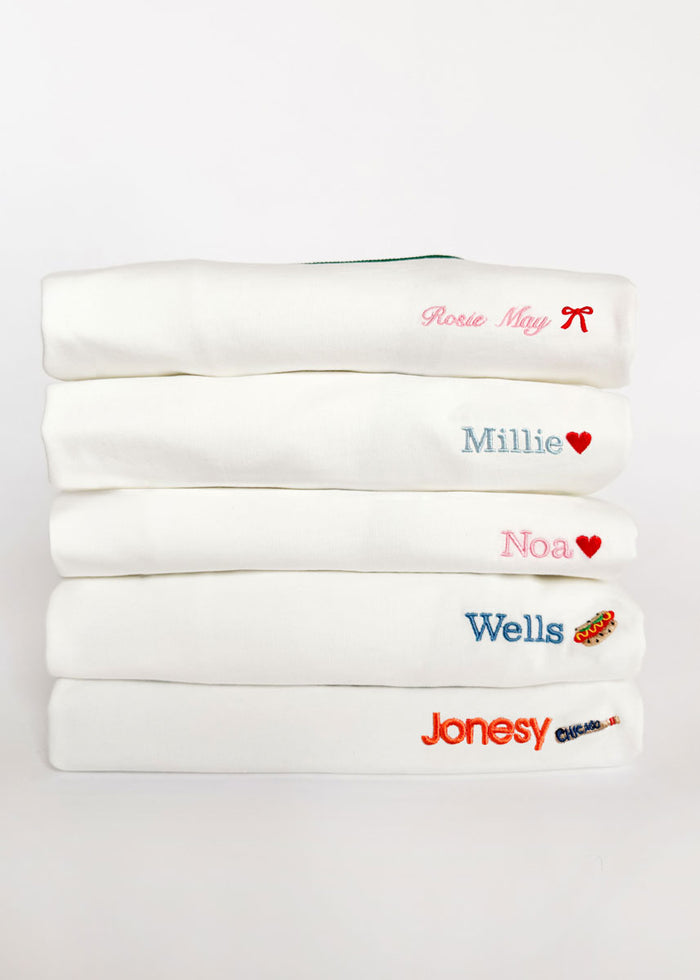 Custom Embroidered Toddler Ringer Tee - Green