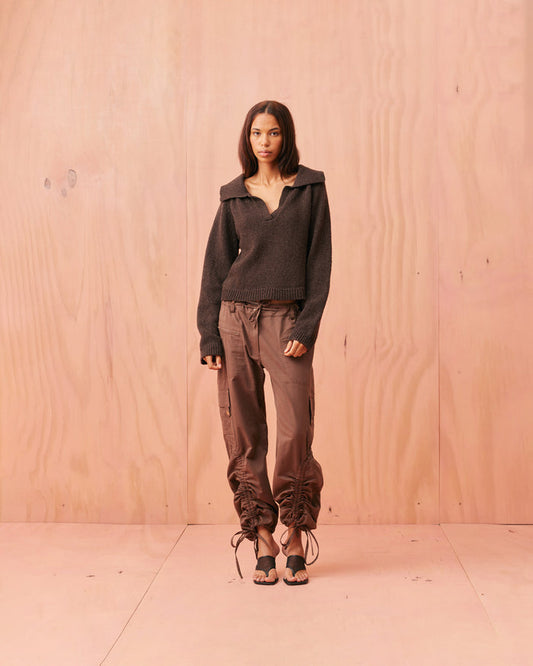 CYRUS TIE PANT COCOA