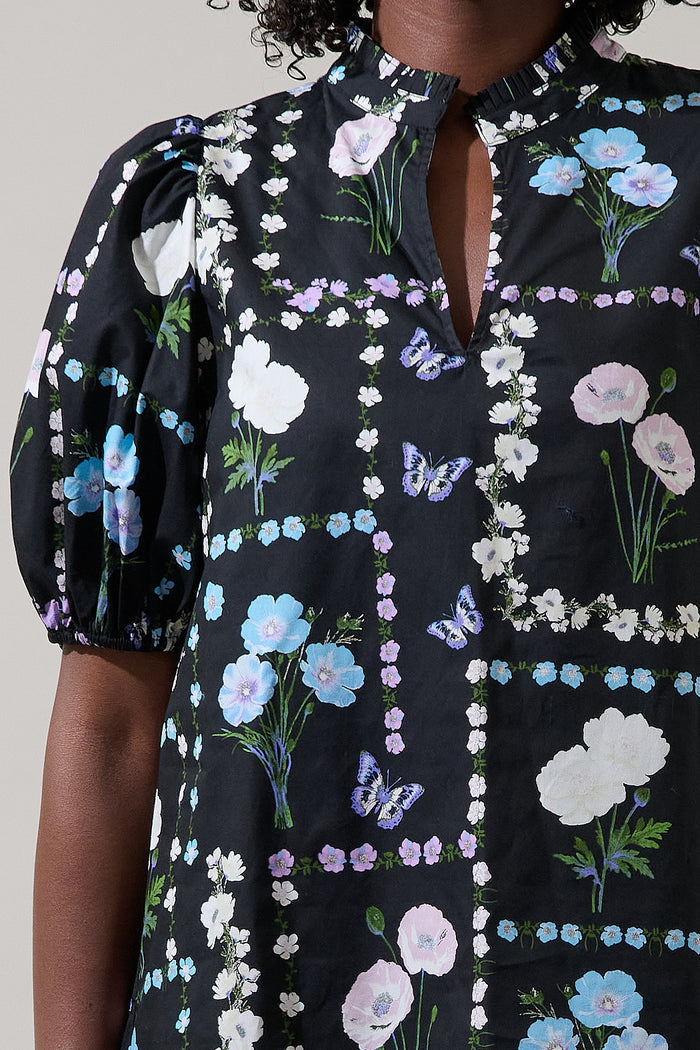 Daly Split Neck Top Trevis Floral