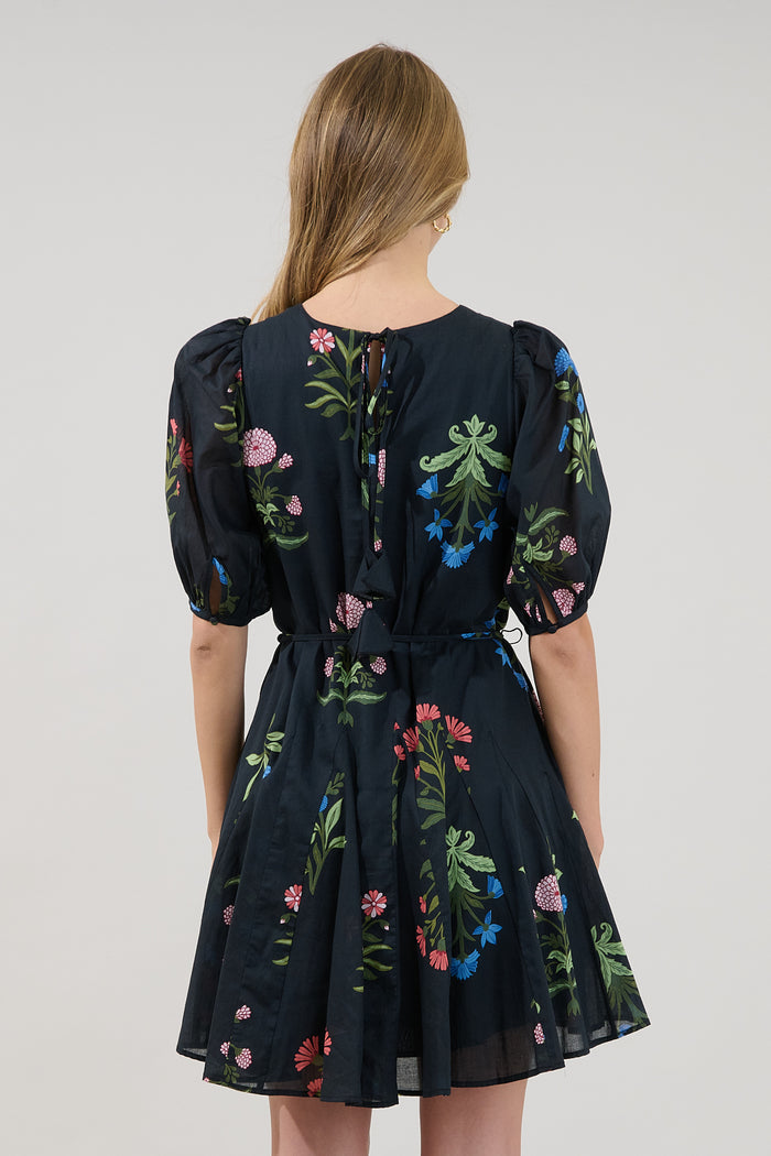 Deliah Godet Mini Dress Denory Floral