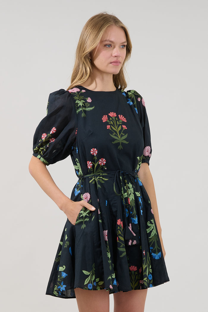 Deliah Godet Mini Dress Denory Floral