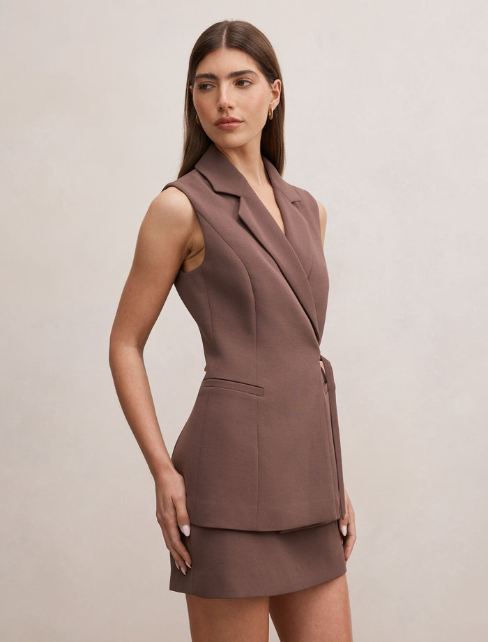 Demi Tie Sleeveless Blazer Forever New