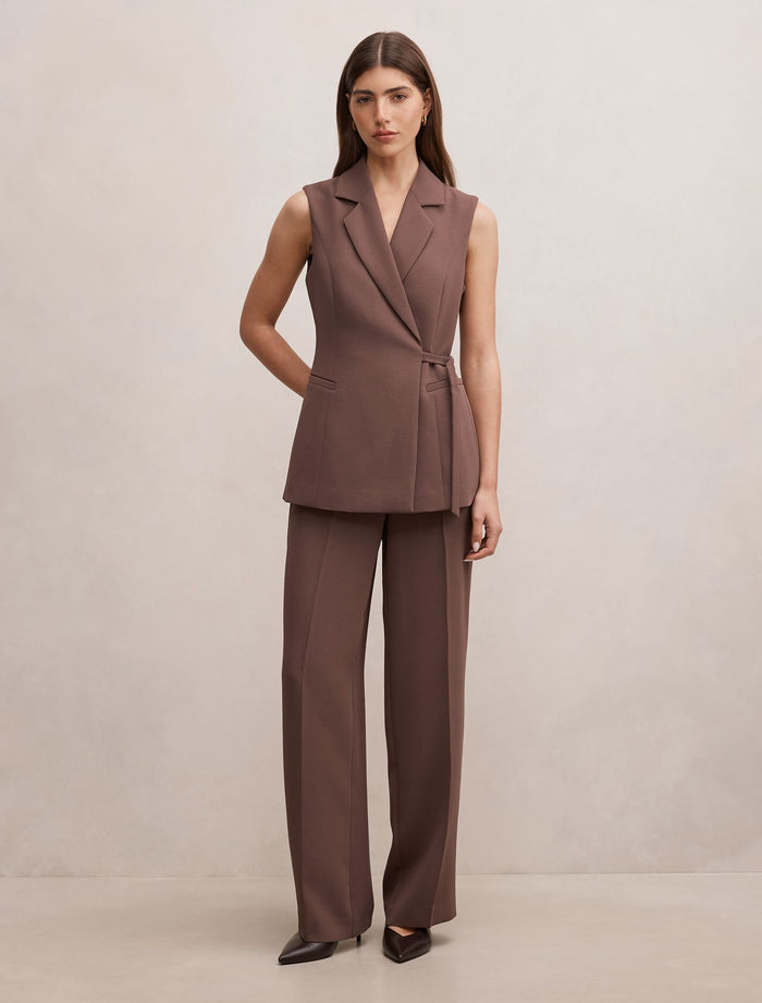 Demi Tie Sleeveless Blazer Forever New