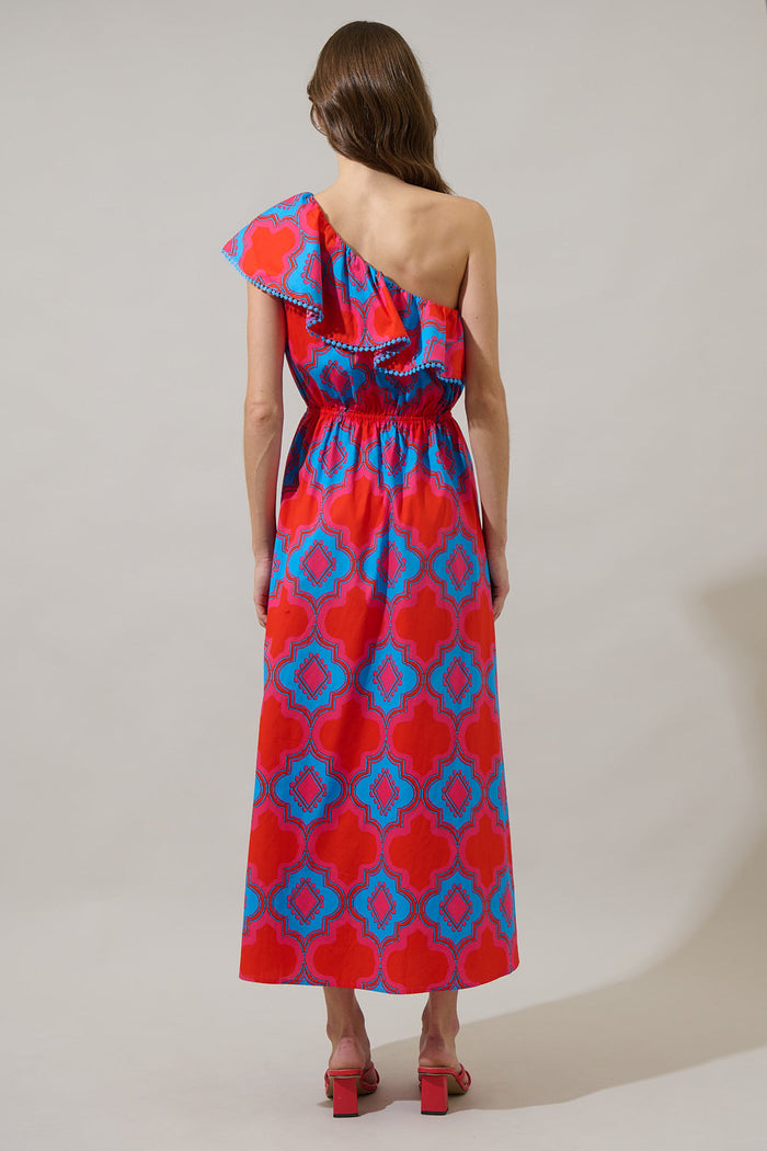 Devany Suraya One Shoulder Midi Dress