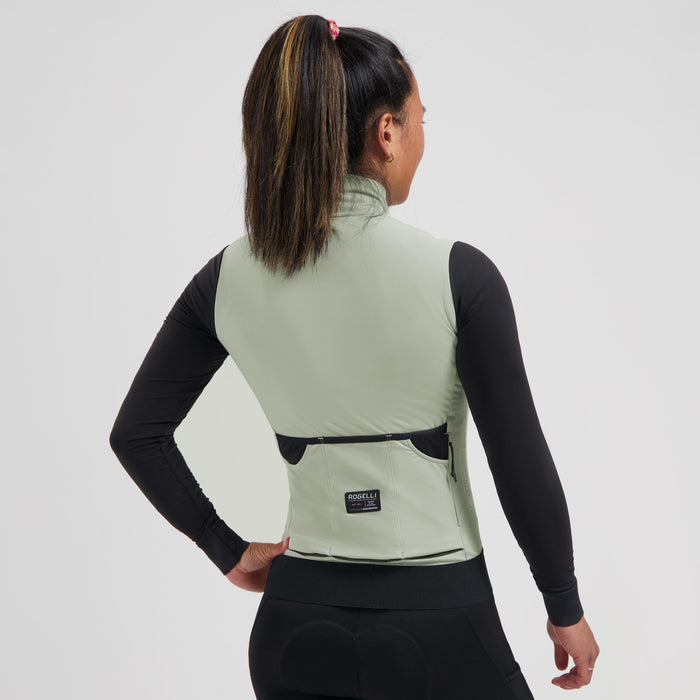 Rogelli Distance II fietsshirt dames taupe lange mouw gedragen achterkant.